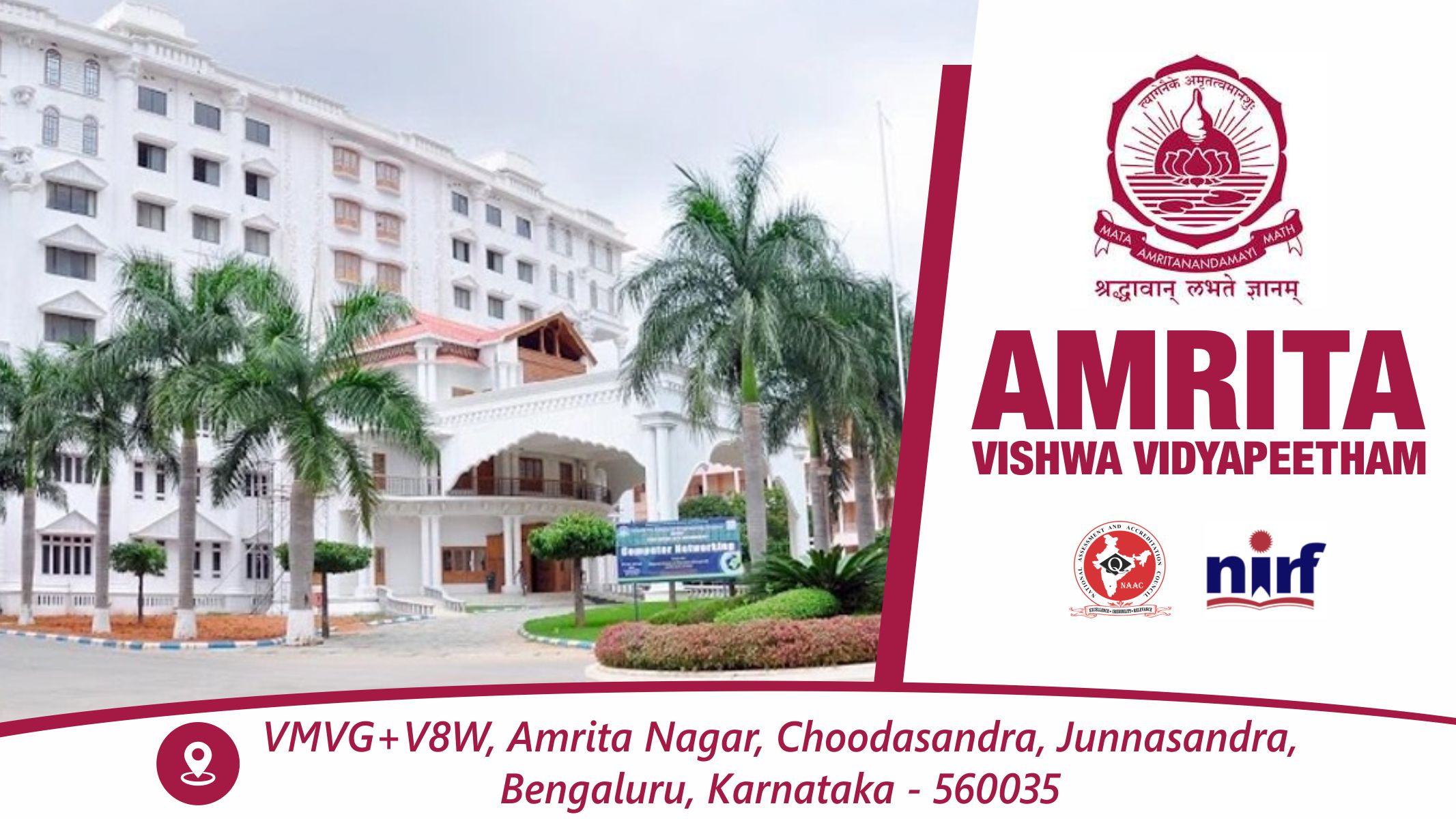 Out Side View of Amrita Vishwa Vidyapeetham Bengaluru Campus